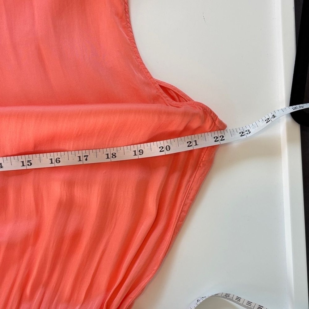 Raquel Allegra Daydream‎ Gathered Satin Maxi Dress In Orange Sunset Medium - Picture 10 of 12